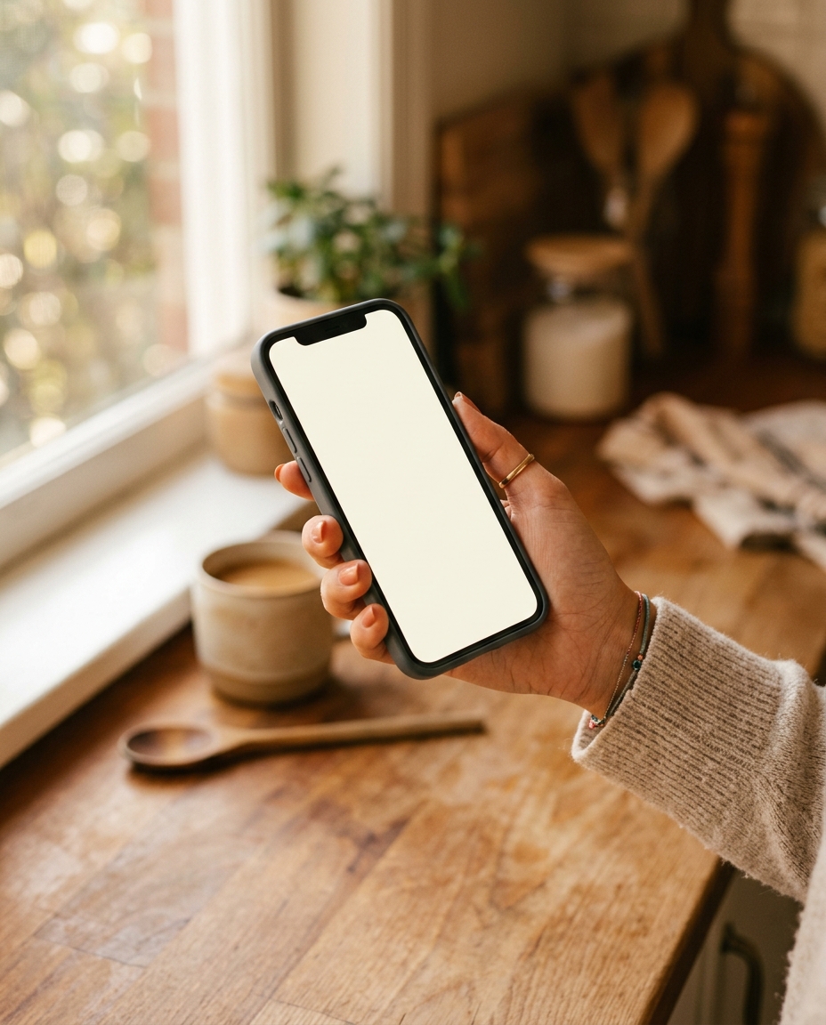 UpNew on a phone, in your hand